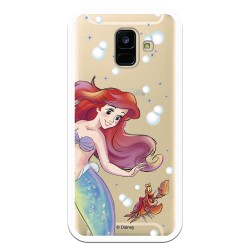 Funda Oficial Disney Sirenita y Sebastián Transparente para Samsung Galaxy A6 2018 - La Sirenita