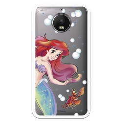 Funda Oficial Disney Sirenita y Sebastián Transparente para Motorola Moto G5s Plus - La Sirenita