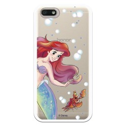 Funda Oficial Disney Sirenita y Sebastián Transparente para Honor 7S - La Sirenita