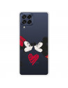 Funda para Samsung Galaxy M53 Oficial de Disney Mickey y Minnie Beso - Clásicos Disney