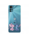 Funda para Motorola Moto G22 Oficial de Disney Angel & Stitch Beso - Lilo & Stitch