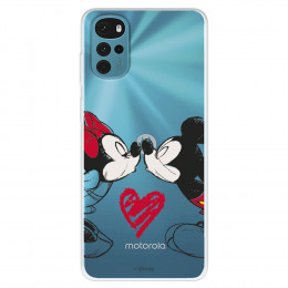 Funda para Motorola Moto G22 Oficial de Disney Mickey y Minnie Beso - Clásicos Disney