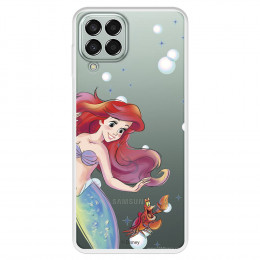 Funda para Samsung Galaxy M33 5G Oficial de Disney Ariel y Sebastián Burbujas - La Sirenita