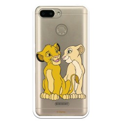 Funda Oficial Disney Simba y Nala transparente para Xiaomi Redmi 6 - El Rey León