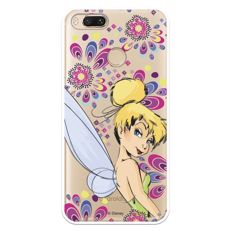 Funda Oficial Disney Campanilla Flores Transparente para Xiaomi Mi A1 - Peter Pan