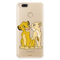 Funda Oficial Disney Simba y Nala transparente para Xiaomi Mi A1 - El Rey León