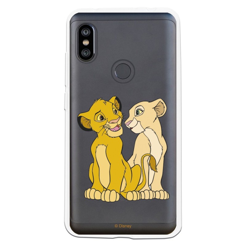 Funda Oficial Disney Simba y Nala transparente para Xiaomi Redmi Note 6 Pro - El Rey León