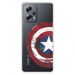 Funda para Xiaomi Poco X4 GT Oficial de Marvel Capitán América Escudo Transparente - Marvel
