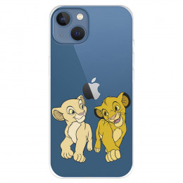 Funda para IPhone 14 Max Oficial de Disney Simba y Nala Mirada Complice - El Rey León