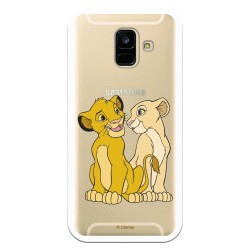 Funda Oficial Disney Simba y Nala transparente para Samsung Galaxy A6 2018 - El Rey León