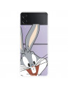 Funda para Samsung Galaxy Z Flip4 Oficial de Warner Bros Bugs Bunny Silueta Transparente - Looney Tunes