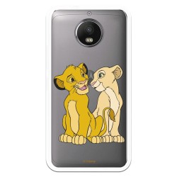 Funda Oficial Disney Simba y Nala transparente para Motorola Moto G5s Plus - El Rey León