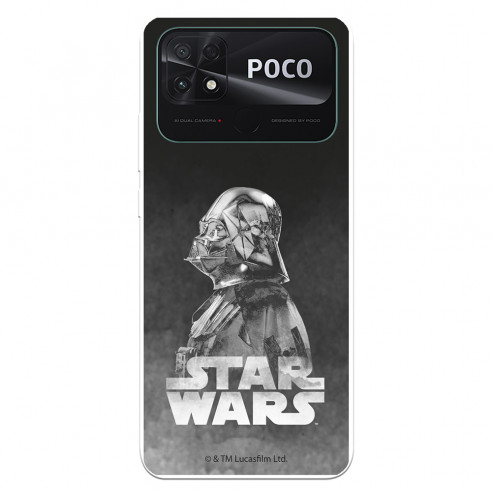 Cover per Xiaomi Poco C40 Ufficiale di Star Wars Darth Vader Sfondo nero - Star Wars