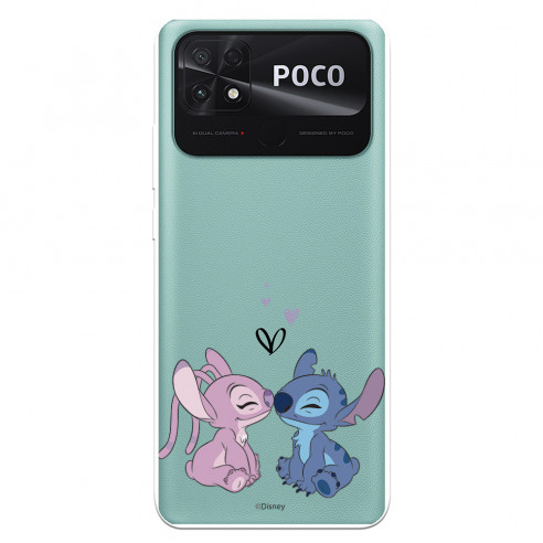Cover per Xiaomi Poco C40 Ufficiale della Disney Lilo & Stitch bacio - Lilo & Stitch