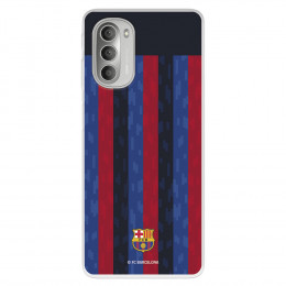 Funda para Motorola Moto G51 5G del FC Barcelona Fondo Rayas Verticales  - Licencia Oficial FC Barcelona