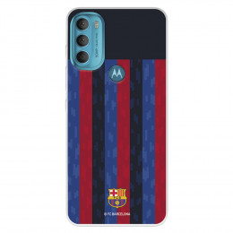 Funda para Motorola Moto G41 del FC Barcelona Fondo Rayas Verticales  - Licencia Oficial FC Barcelona