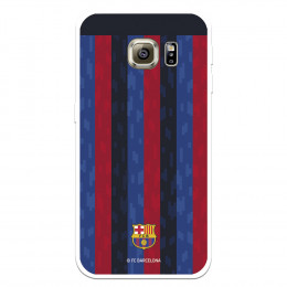 Funda para Samsung Galaxy S6 Edge Plus del FC Barcelona Fondo Rayas Verticales  - Licencia Oficial FC Barcelona