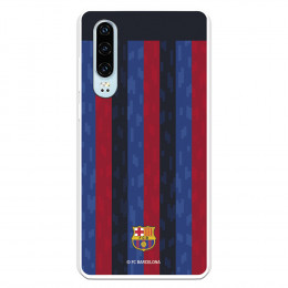 Funda para Huawei P30 del FC Barcelona Fondo Rayas Verticales  - Licencia Oficial FC Barcelona