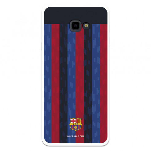 Funda para Samsung Galaxy J4 Plus del FC Barcelona Fondo Rayas Verticales  - Licencia Oficial FC Barcelona