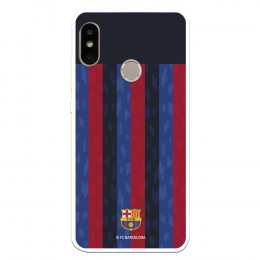 Funda para Xiaomi Mi A2 Lite del FC Barcelona Fondo Rayas Verticales  - Licencia Oficial FC Barcelona
