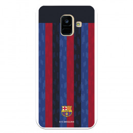 Funda para Samsung Galaxy A6 2018 del FC Barcelona Fondo Rayas Verticales  - Licencia Oficial FC Barcelona