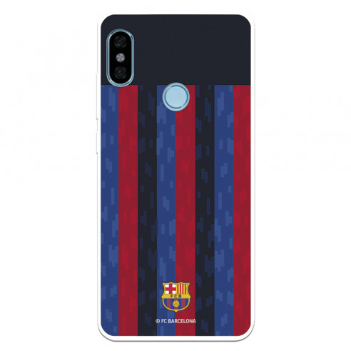 Funda para Xiaomi Redmi Note 5 Pro del FC Barcelona Fondo Rayas Verticales  - Licencia Oficial FC Barcelona