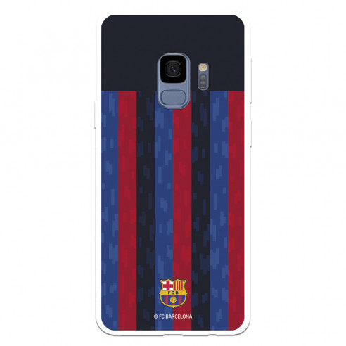 Funda para Samsung Galaxy S9 del FC Barcelona Fondo Rayas Verticales  - Licencia Oficial FC Barcelona