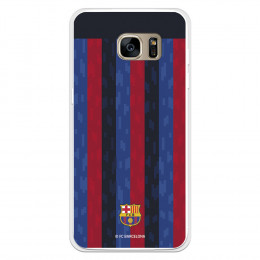 Funda para Samsung Galaxy S7 Edge del FC Barcelona Fondo Rayas Verticales  - Licencia Oficial FC Barcelona