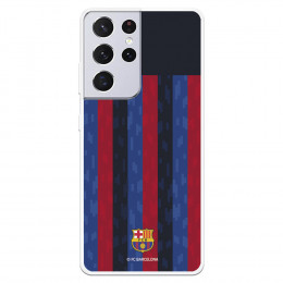 Funda para Samsung Galaxy S21 Ultra del FC Barcelona Fondo Rayas Verticales  - Licencia Oficial FC Barcelona