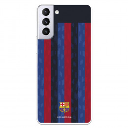 Funda para Samsung Galaxy S21 Plus del FC Barcelona Fondo Rayas Verticales  - Licencia Oficial FC Barcelona