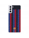 Funda para Samsung Galaxy S21 Plus del FC Barcelona Fondo Rayas Verticales  - Licencia Oficial FC Barcelona