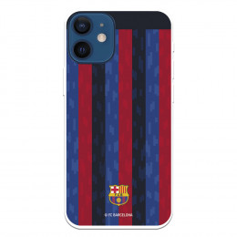 Funda para iPhone 12 Mini del FC Barcelona Fondo Rayas Verticales  - Licencia Oficial FC Barcelona