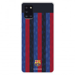 Funda para Samsung Galaxy A31 del FC Barcelona Fondo Rayas Verticales  - Licencia Oficial FC Barcelona