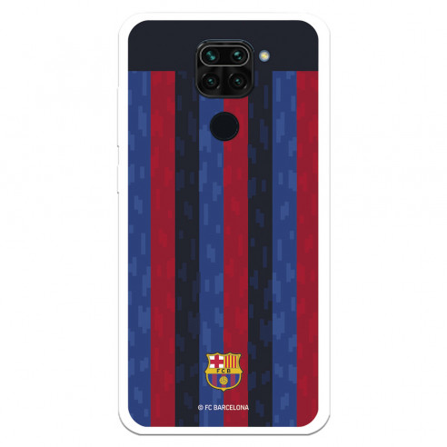 Funda para Xiaomi Redmi Note 9 del FC Barcelona Fondo Rayas Verticales  - Licencia Oficial FC Barcelona