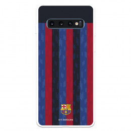 Funda para Samsung Galaxy S10 Plus del FC Barcelona Fondo Rayas Verticales  - Licencia Oficial FC Barcelona