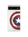 Funda para Google Pixel 6A Oficial de Marvel Capitán América Escudo Transparente - Marvel