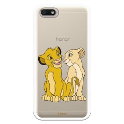 Funda Oficial Disney Simba y Nala transparente para Honor 7S - El Rey León