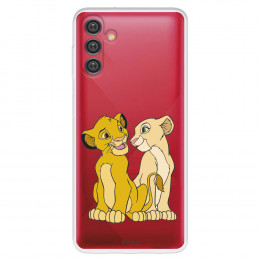 Funda para Samsung Galaxy A04s Oficial de Disney Simba y Nala Silueta - El Rey León