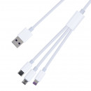 Cavo 3 in 1 Micro USB, USB Type C, Lightning a USB
