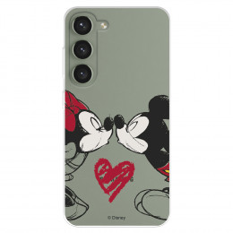 Funda para Samsung Galaxy S23 Plus Oficial de Disney Mickey y Minnie Beso - Clásicos Disney