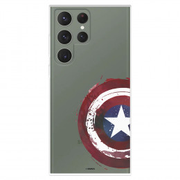 Funda para Samsung Galaxy S23 Ultra Oficial de Marvel Capitán América Escudo Transparente - Marvel