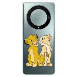 Funda para Huawei Honor Magic5 Lite Oficial de Disney Simba y Nala Silueta - El Rey León