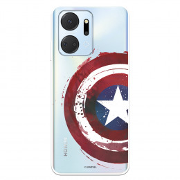 Funda para Huawei Honor X7A Oficial de Marvel Capitán América Escudo Transparente - Marvel