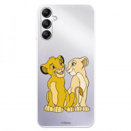 Funda para Samsung Galaxy A14 5G Oficial de Disney Simba y Nala Silueta - El Rey León