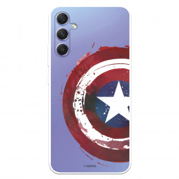 Funda para Samsung Galaxy A34 5G Oficial de Marvel Capitán América Escudo Transparente - Marvel