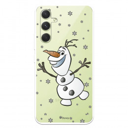 Funda para Samsung Galaxy A54 5G Oficial de Disney Olaf Transparente - Frozen
