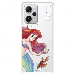 Funda para Xiaomi Redmi Note 12 5G Oficial de Disney Ariel y Sebastián Burbujas - La Sirenita