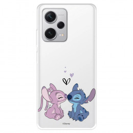 Funda para Xiaomi Redmi Note 12 Pro Plus Oficial de Disney Angel & Stitch Beso - Lilo & Stitch