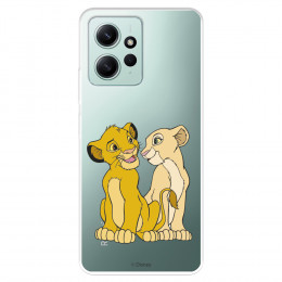 Funda para Xiaomi Redmi Note 12 4G Oficial de Disney Simba y Nala Silueta - El Rey León