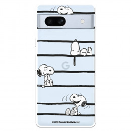 Funda para Google Pixel 7A Oficial de Peanuts Snoopy rayas - Snoopy